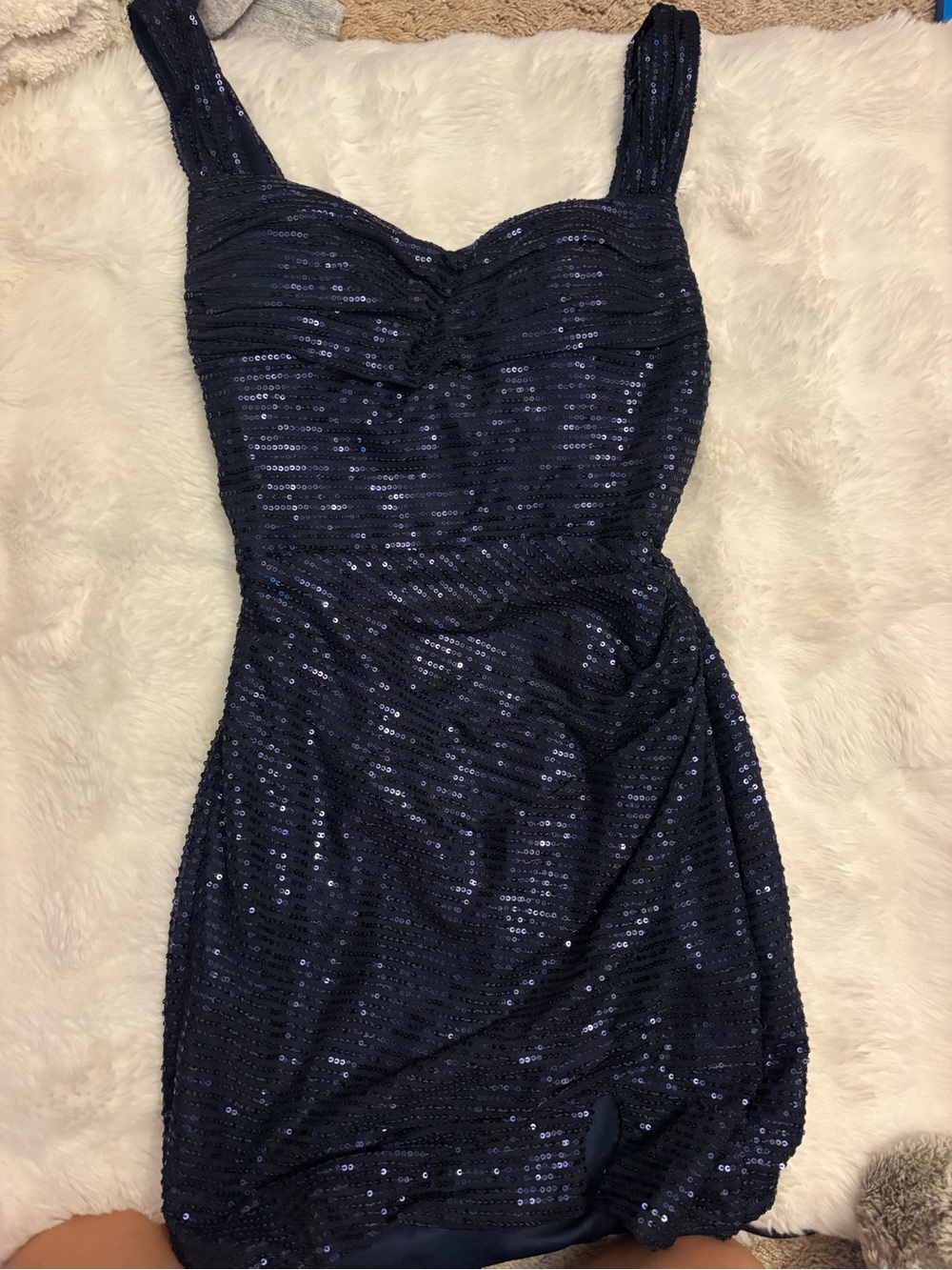 Amazon Women's Navy Sequin Sleeveless Party Dress